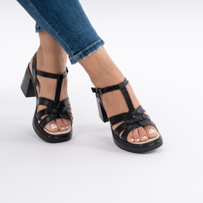 Pantofi Tip Sandale Piele Naturala Talpa Comoda AN2510-5 Negru