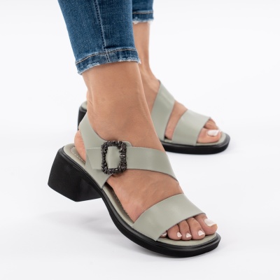 Pantofi Tip Sandale Piele Naturala Talpa Comoda JY5769 Verde