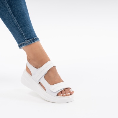 Pantofi Tip Sandale Piele Naturala Talpa Comoda T-8051 Alb