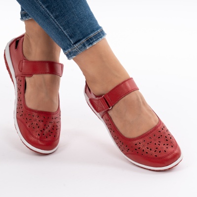 Sandale Piele Naturala Rosu AN2859