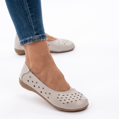 Balerini Piele Naturala AN806 Gri