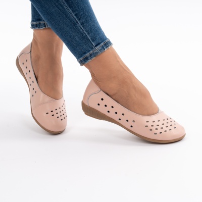 Balerini Piele Naturala AN806 Roz