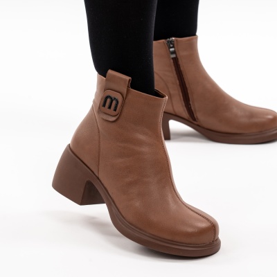 Botine Piele Naturala Maro 6606