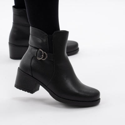 Botine Piele Naturala Negre 2805