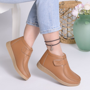 Ghete Imblanite Piele Naturala Camel 9601-2