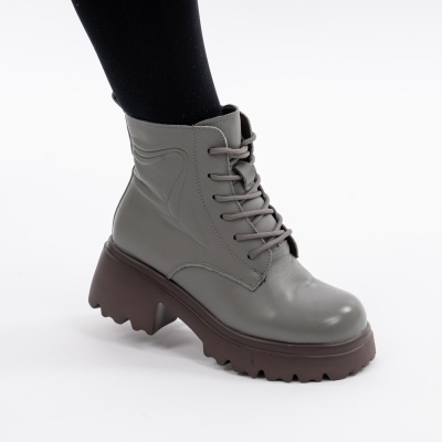 Ghete Piele Naturala 80830-3 Gri