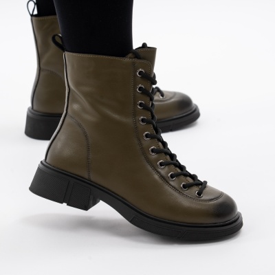 Ghete Piele Naturala Imblanite Talpa Bocanci Kaki 160