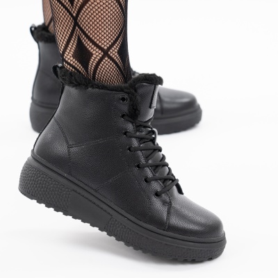 Ghete Piele Naturala Imblanite Talpa Striată Negre F002-409