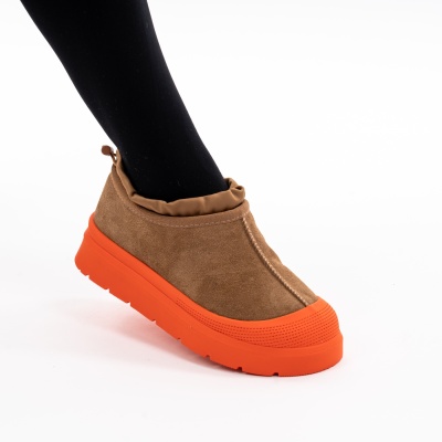 Ghete Piele Naturala Imblanite tip UG Camel 8575