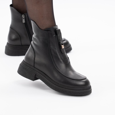 Ghete Piele Naturala Negru