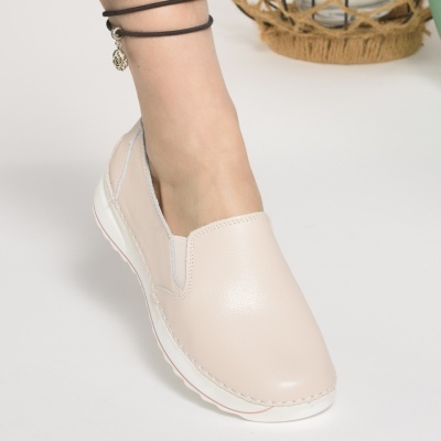 Pantofi Casual Din Piele Naturala Roz JY36810
