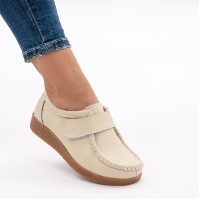 Pantofi Casual Piele Naturala 213c Bej