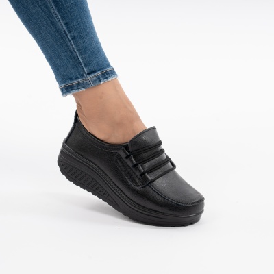 Pantofi Casual Piele Naturala Black 2075