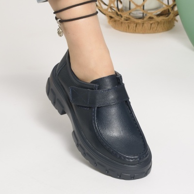 Pantofi Casual Piele Naturala Bleumarin 8813