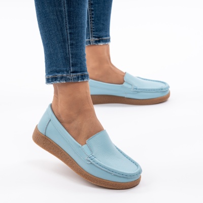 Pantofi Casual Piele Naturala Blue 1121-2