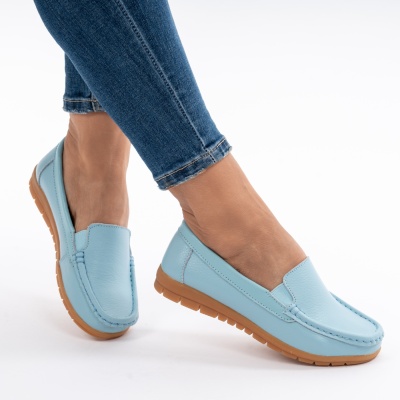 Pantofi Casual Piele Naturala Blue 1121