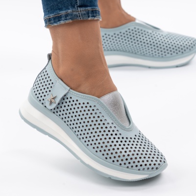 Pantofi Casual Piele Naturala Blue XH-2074