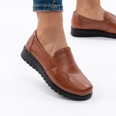 Pantofi Casual Piele Naturala Camel AN559