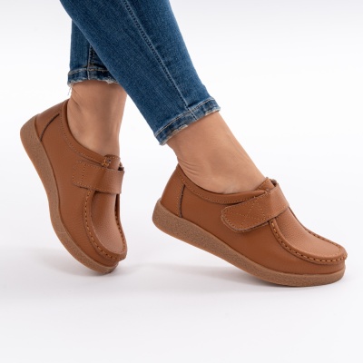 Pantofi Casual Piele Naturala Camel WK 213C