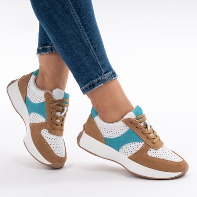 Pantofi Casual Piele Naturala Green AN561