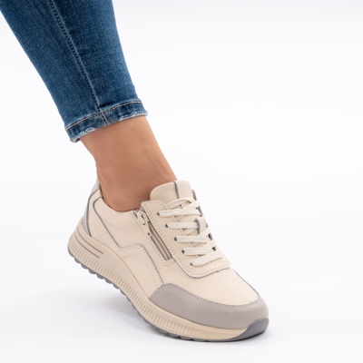 Pantofi Casual Piele Naturala Gri AN256