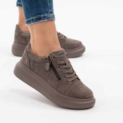 Pantofi Casual Piele Naturala Gri F002-651