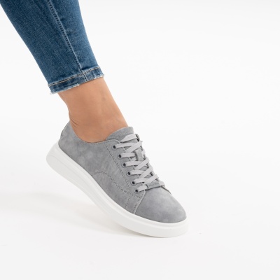 Pantofi Casual Piele Naturala Gri F005-031