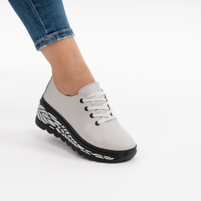 Pantofi Casual Piele Naturala JY5096 Gri