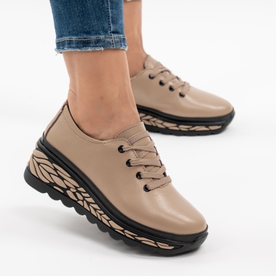 Pantofi Casual Piele Naturala JY5096 Kahki