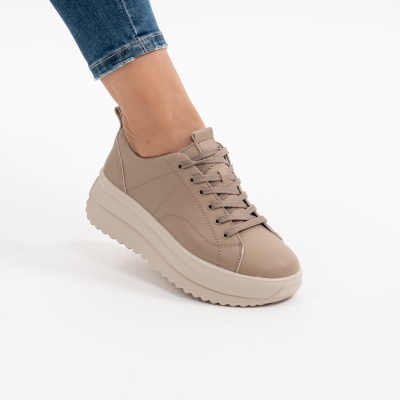 Pantofi Casual Piele Naturala Kahki F001-750