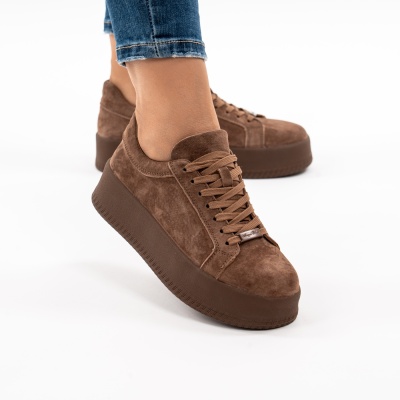 Pantofi Casual Piele Naturala Kahki F005-030