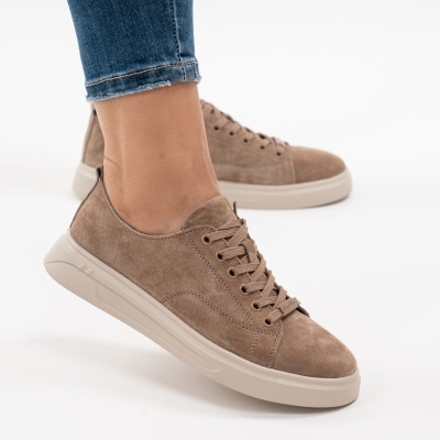 Pantofi Casual Piele Naturala Kahki F005-031