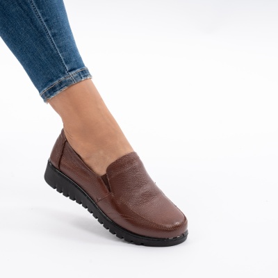 Pantofi Casual Piele Naturala Maro AN558