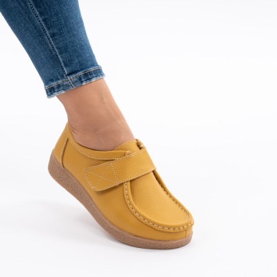 Pantofi Casual Piele Naturala Mustar WK 213C