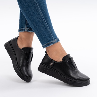 Pantofi Casual Piele Naturala Negri Jy5671
