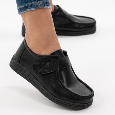 Pantofi Casual Piele Naturala Negri NT1306