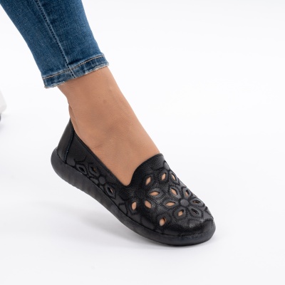 Pantofi Casual Piele Naturala Negru 2070