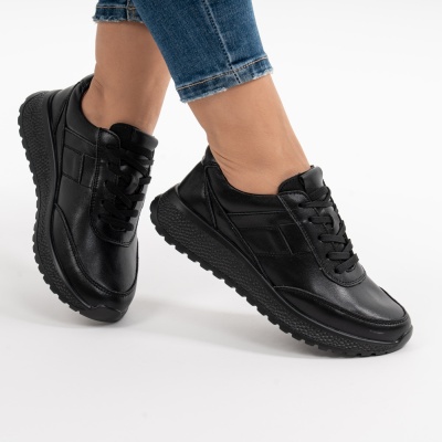 Pantofi Casual Piele Naturala Negru F001-973