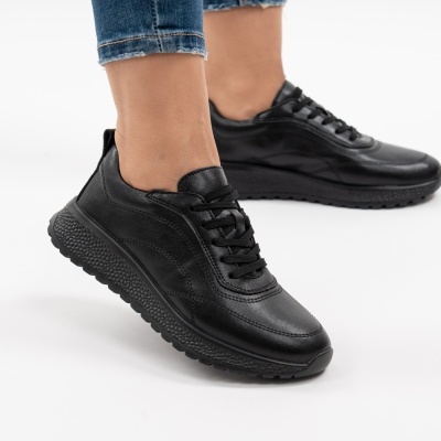 Pantofi Casual Piele Naturala Negru F001-977