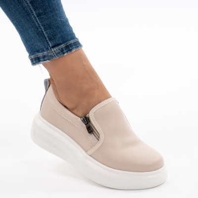 Pantofi Casual Piele Naturala Pink T6051