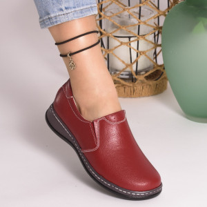 Pantofi Casual Piele Naturala Rosii  AP2115
