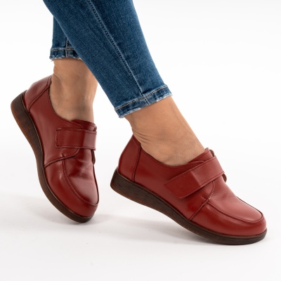 Pantofi Casual Piele Naturala Rosu 1902