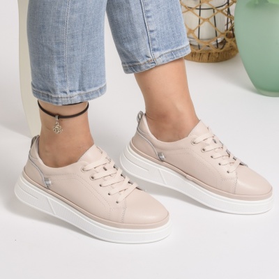 Pantofi Casual Piele Naturala Roz JY3285