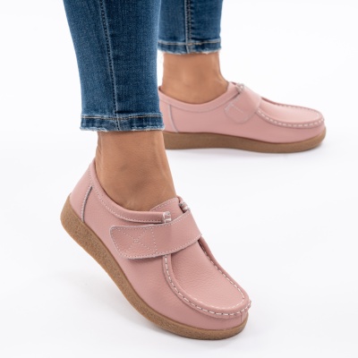 Pantofi Casual Piele Naturala Roz WK 213C