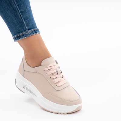 Pantofi Casual Piele Naturala T-7100 Roz