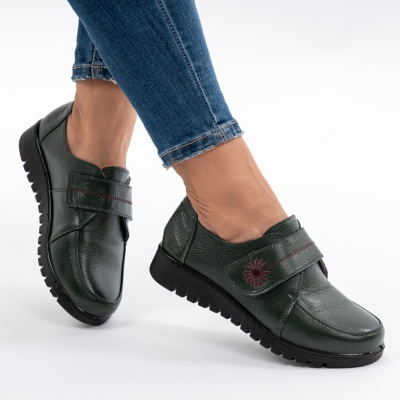 Pantofi Casual Piele Naturala Verde AN551