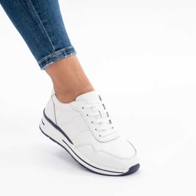 Pantofi Dama Piele Naturala Alb F001-768