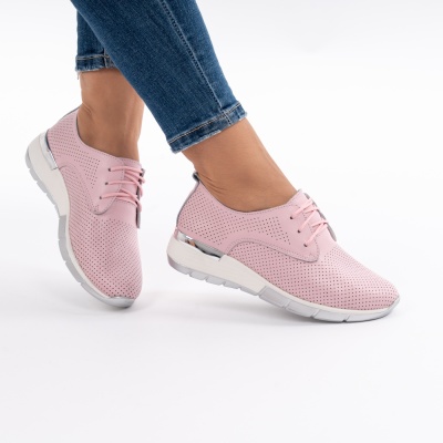 Pantofi Dama Piele Naturala Roz 6213
