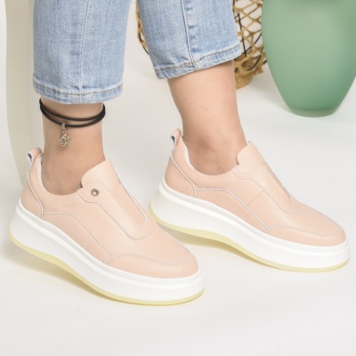 Pantofi Dama Piele Naturala Roz  F002-293