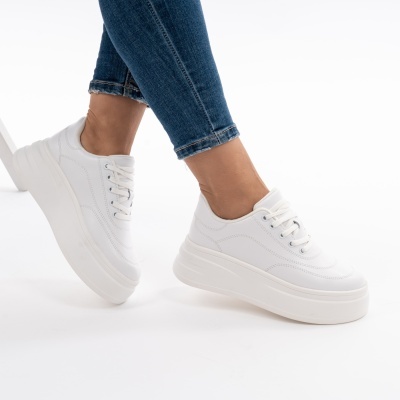 Pantofi Piele Naturala Talpa Comoda Alb AN2528